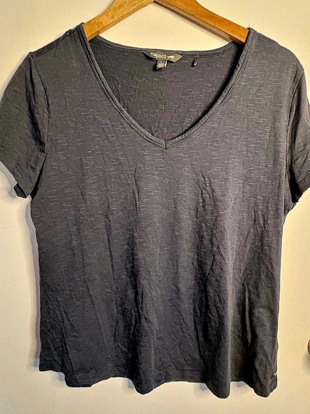 TOAD&CO Sz L Marley SS Tee V-Neck Organic Cotton Tee Capsule Wardrobe Classic